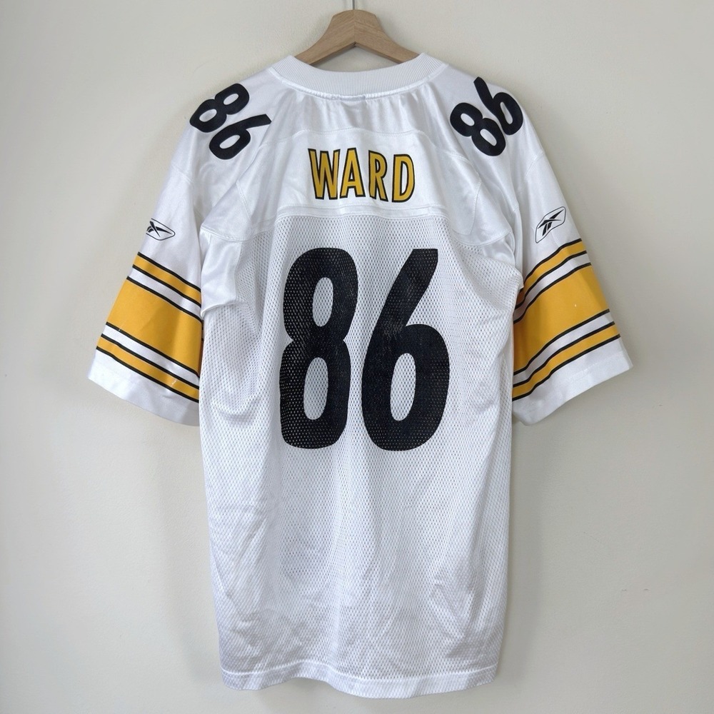 Vintage Reebok Pittsburgh Steelers Football NFL Hines Ward #86 White Jersey